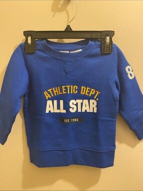 C) Athletic works All Star crew neck sweatshirt size 18 months blue